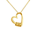 Trendy Heart Shaped Geometric Necklace Custom Diamond Encrusted Beads Anniversary Gift for Mom Made of Brass with Link Chain