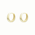 LYBURCHI 925 Sterling Silver 18K Gold Plated Wholesale Minimal Earrings Oval Dome Gold Huggie Hoop Earrings Jewelry