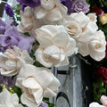 V02 High Quality Backdrop Fleur Wedding Decoration Artificial Silk White Peach Soft Rose Flower Decorative Faux Flowers