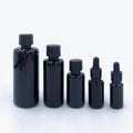 5ml 10ml 15ml 30ml 50ml 100ml Dark Violet Black Glass Essential Oil Bottle with Dropper Tamper Childproof Cap