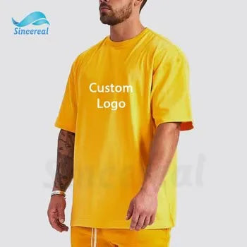 Heavyweight Custom Men's Plus Size T-Shirt Oversized Embossed and Embroidered Thick Blank T-Shirt Puffing Design
