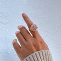 Hip Hop Stainless Steel 18k Gold Crushed Ice Chunky Big Diamond Wedding Cz Finger Ring Jewelry Green 5a Cubic Zirconia Ring