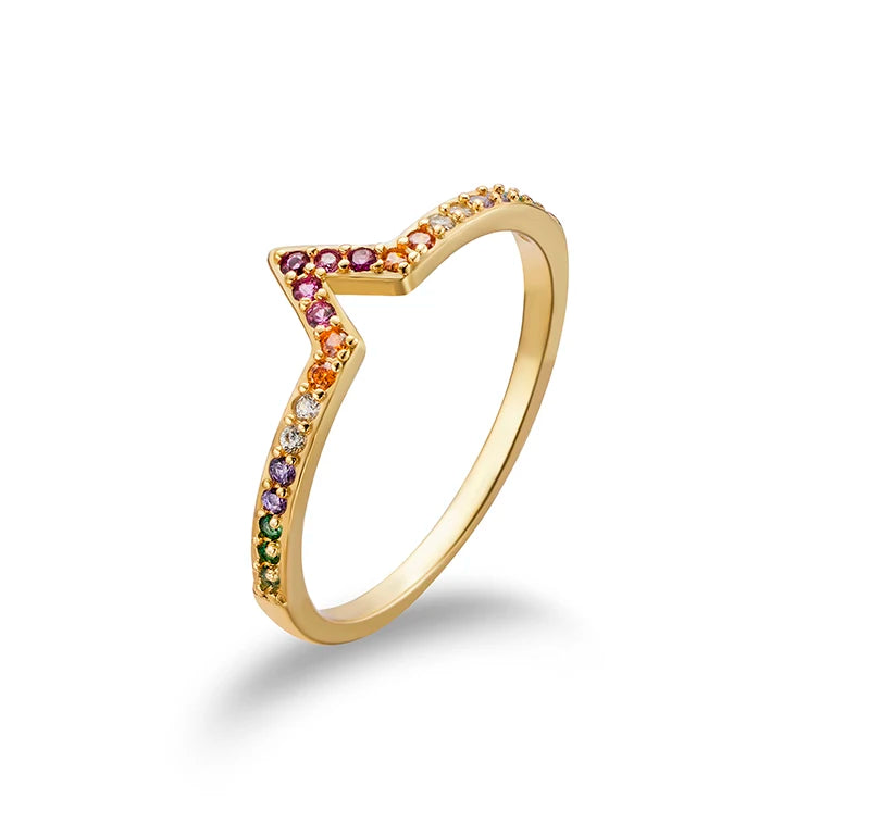 Trendy Gold Plated PVD 925 Sterling Silver Women's Wedding Engagement Gift Party Ring with Zircon and Pave Setting