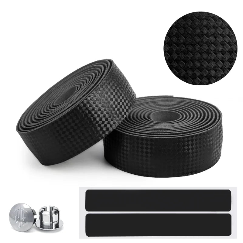 RIDERACE  Cycling PU+EVA Handlebar Belt Non-slip Light Weight for Road Bike Carbon Strap Riding Bicycle Handle bar Tape Black
