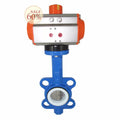 Double-Acting SS304 DN100 Water Connection Pneumatic Butterfly Valve With Actuator Valves Product