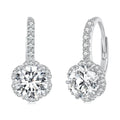High Design S925 Sterling Silver Claw Setting GRA 1 Carat Moissanite 18K White Gold Plated Classic Stud Earrings for Women