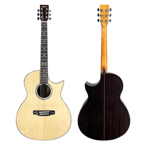 Aiersi Brand Custom Guitar Music Cutaway Solid Spruce Acoustic Guitar String Instrument Wholesale Made in China