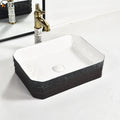 Meiyani Luxury Style Modern White Sink Basin Bowl Ceramic Gold Bathroom Sink Counter Top Gold Basin