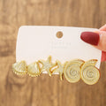 Fashion Gold 3 Pair Set Earrings Jewelry Supplies for Jewelry Shop Wholesales N231216