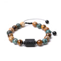 Welwish Adjustable 12 Zodiac Natural Stone Bohemian Gold Plated Unisex Bracelet Woven Picture African Pine Fashionable Bangles