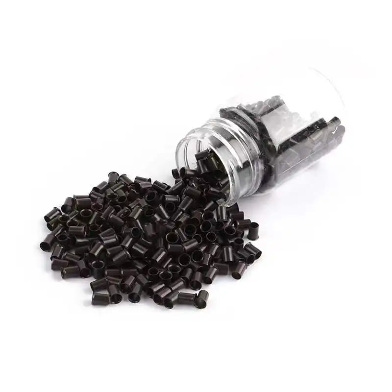 Flared Copper Tubes Beads Locks Micro Rings for I Stick Tip Human Hair Extensions With Long 6mm