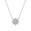 2mm(0.03CT) S925 Sterling Silver Mosonite Pendant Necklace Sunflower Fashion Classic Necklace Jewelry