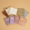 8x8cm Custom Printed Small PU Leather Jewelry Bags with logo Faux Leather Jewelry Packaging Pouch for Watch Earrings Bracelet