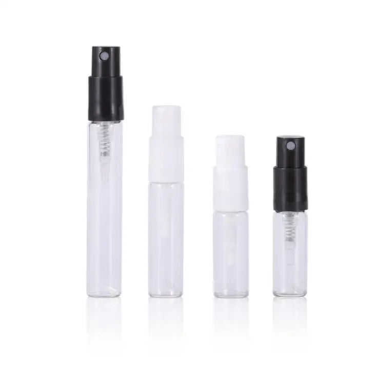 In Stock 2ml 3ml 5ml clear Tube Bayonet Sample Traveling test Perfume Spray Bottle With Black/white Spray
