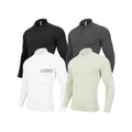 Custom Men's Long Sleeve Softshell Sports Jacket Half-Zip Warm-up Track Jacket for Running & Soccer Solid Pattern KNITTED Fabric