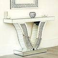Luxury Hallway Modern Mirrored Crushed Diamond Console Table