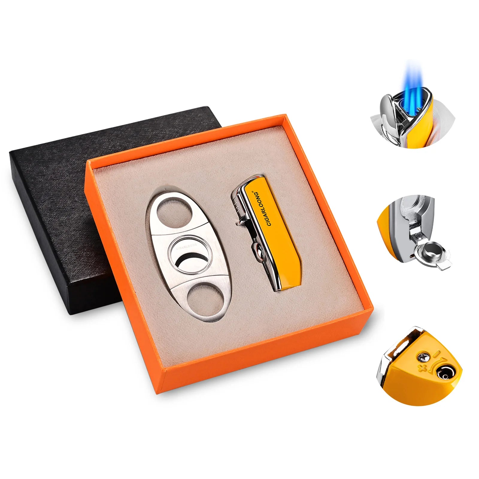 Wholesale Custom logo Luxury Single Retro Travel Metal Aluminum Cigar Ashtray Set for Portable 2-piece Set
