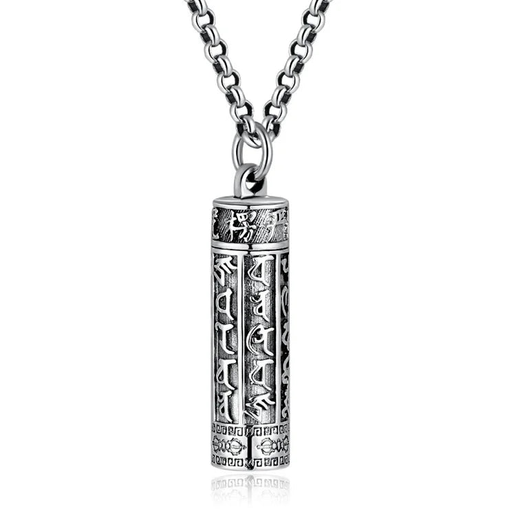 Wholesale Personality Men 990 Sterling Silver Tidal Shurangama Charm Pendant Necklace