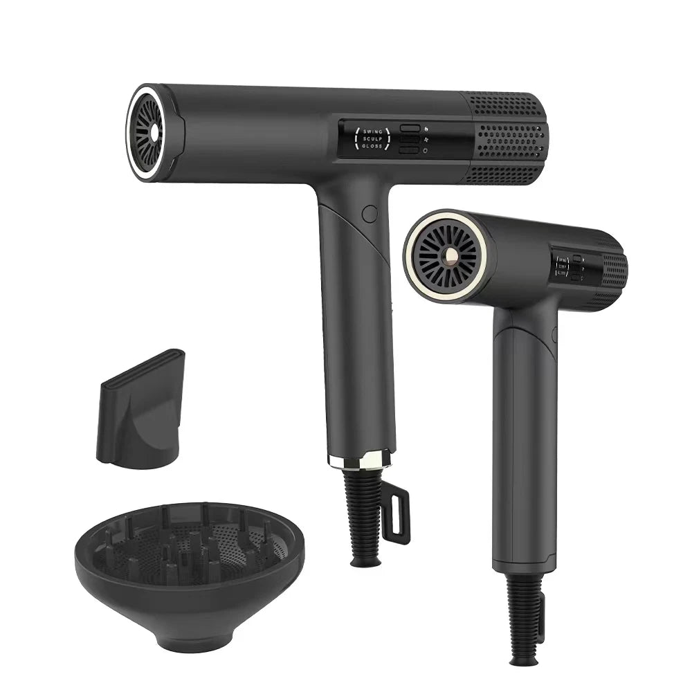 One Step Home Hair Dryer Solon 1600W High Speed Negative Ion Bldc Brushless Hot and Cold Wind Leafless Airbrush Hair Dryer