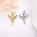 CZ8806 Chic Little Small Mini Diamond 18k Gold CZ Micro Pave Winged Angel Charm for Necklace Bracelet Jewelry DIY Making