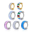 G23 ASTM F136 Titanium Nose Ring Inlay Colorful Zircons 16G Clicker Shiny Punk Style Ear Tragus Conch Body Piercing Jewelry