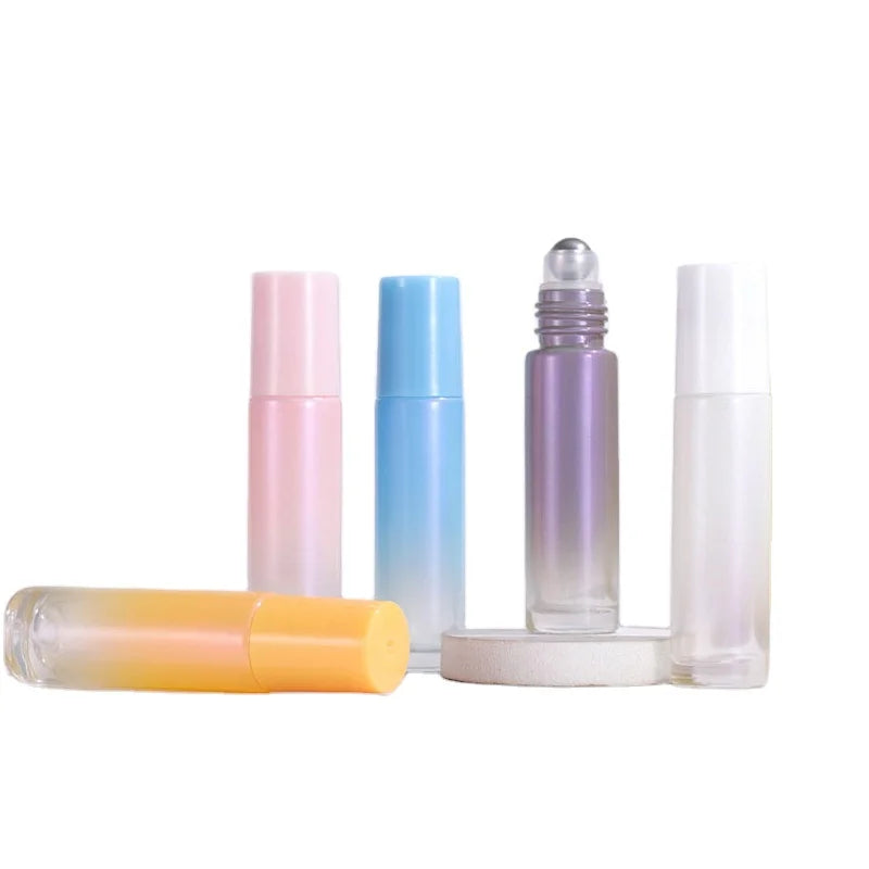 Unique Shape Test Tubes Round Bottom Clear Lip Tint Roller Bottle Perfume Container Lip Gloss Roll on 10ml Glass Bottle