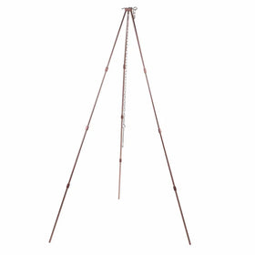 CAMPINGMOON 4 Sections Updated Bronze Black Color Aluminum Alloy Outdoor Camping Cooking Hanging Pot Tripod for Campfire Picnic