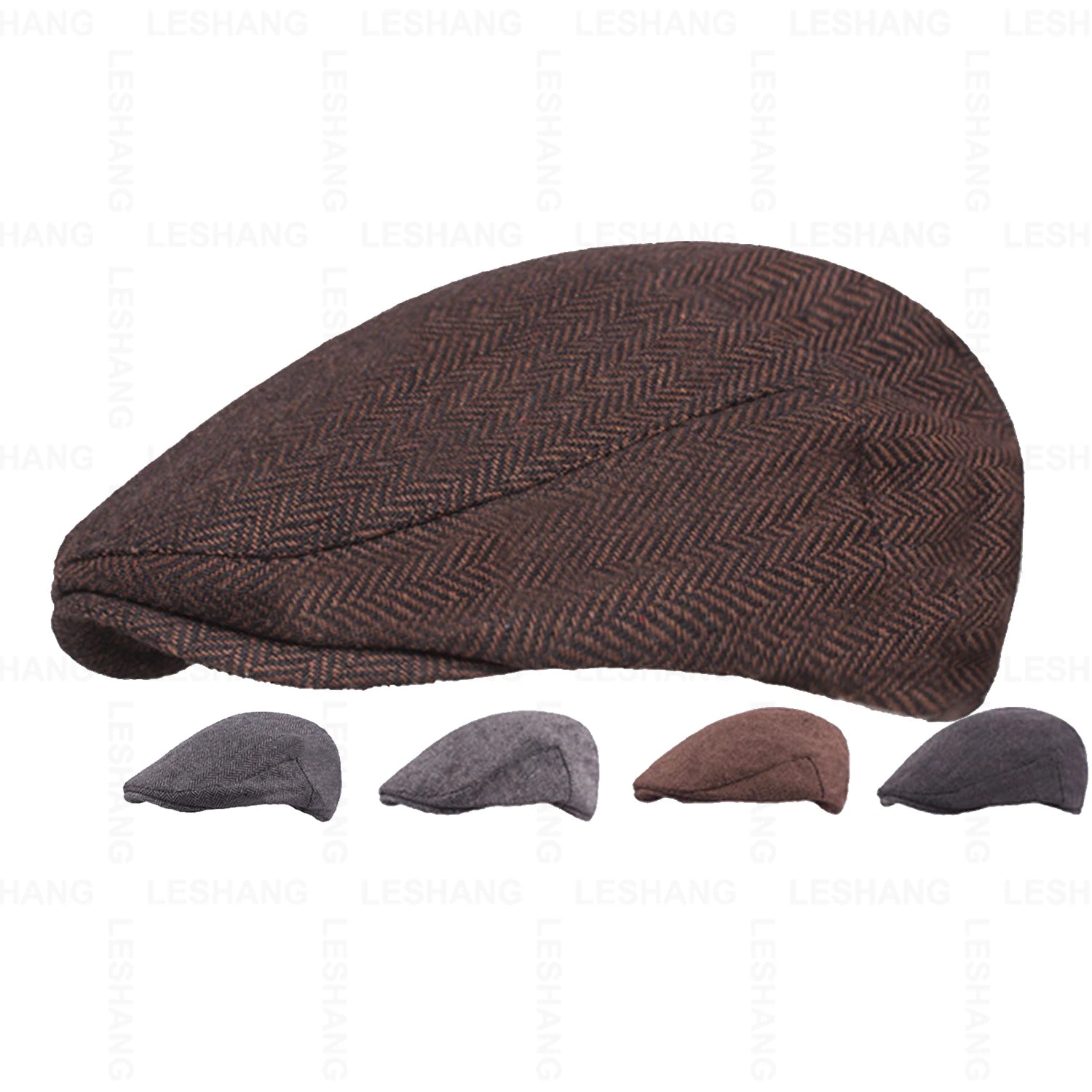 New Arrival Polyester Beret Caps Hats Newsboy Gatsby Hats Plain Wool Blend Custom Logo 3D Embroidered Winter Warm Flats