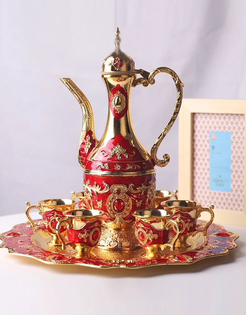 European Style Retro High-end Coffee Mug Set Gift Set  Pot Tray Creative Handicraft Ornaments