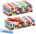 Tailai 100pcs Colored Clothespins Wooden Heavy Duty Clothes Pins Wood Clips for Peg Pins Clips with Strength Spring Clothing 100