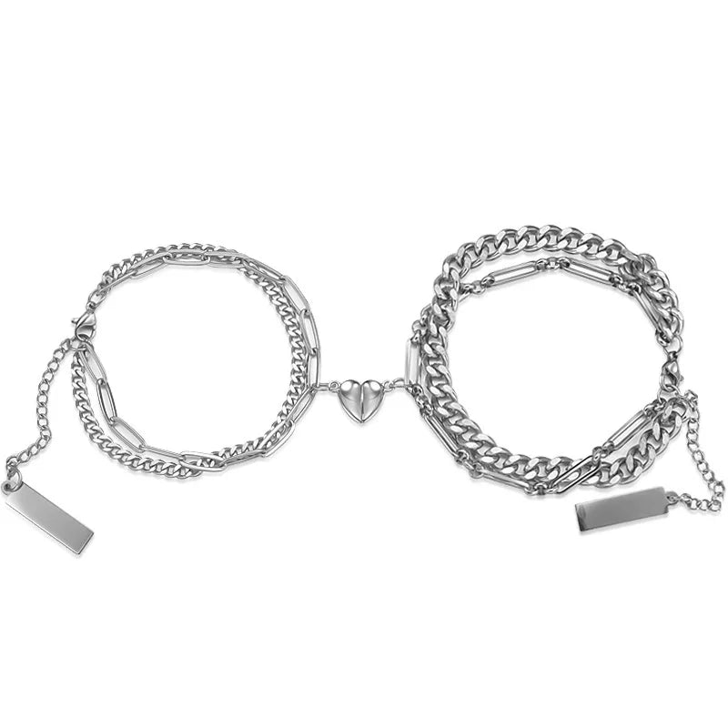 Titanium Steel Heart Attraction Couple Bracelet Fashion Jewelry Bracelets & Bangles