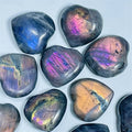 Wholesale Natural Crystal Heart Shape Healing Folk Crafts Semi Precious Stones Labradorite for Decoration Gifts