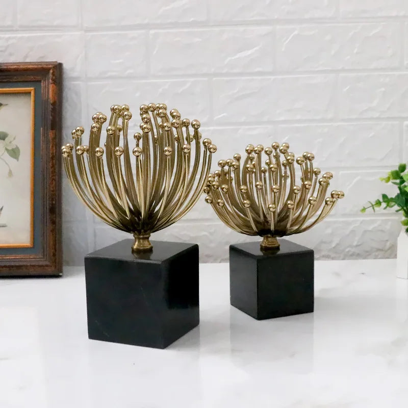 Factory Wholesale Golden Electroplating Chrysanthemum Hardware Flower Home Crafts