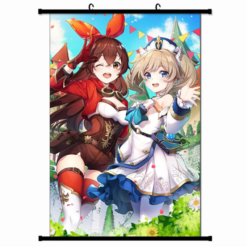 60*90cm 40*60cm 34 Designs Japan Good Quality Genshin Impact Paintings Hanging Cloth Poster Wall Scroll Poster