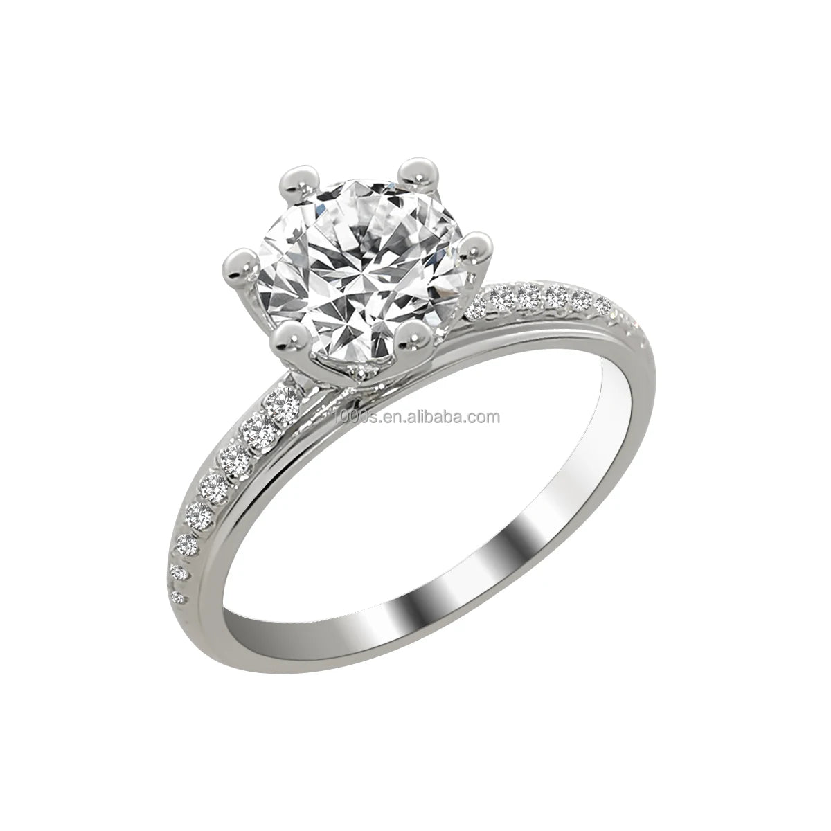 Moissanite Jewelry Wedding Ring Gold Elegant Engagement for Women 14K White Circle Wedding Bands or Rings Wholesale Moissanite