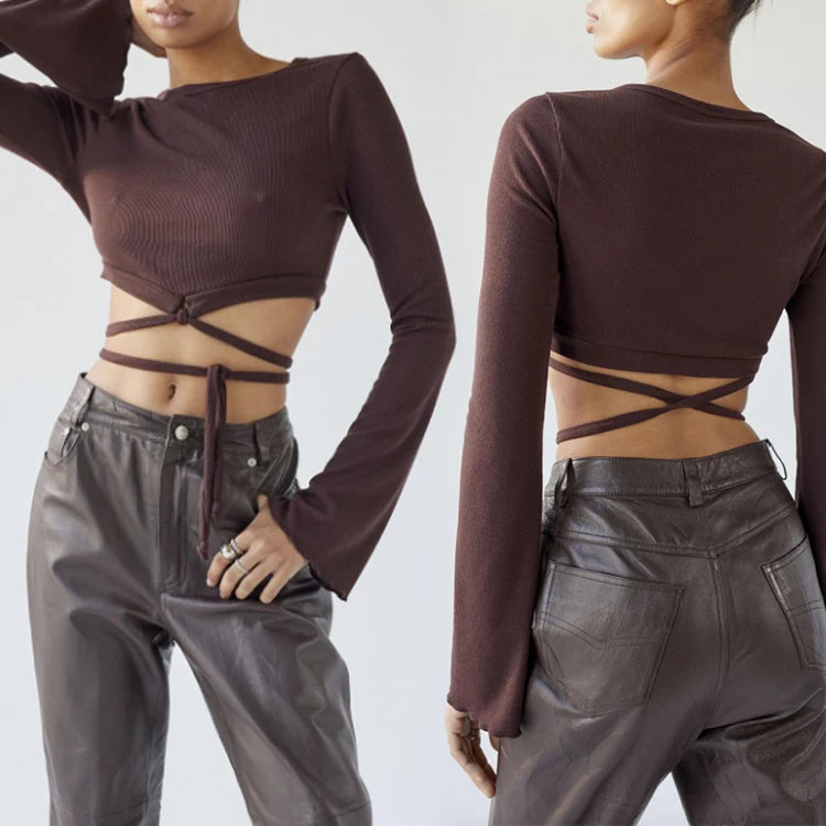 Wholesale Long Sleeve Breathable Short Sleeve Blouse Hollowed Out Sexy Plain Top for Women