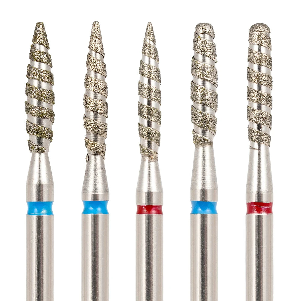 Russian Manicure Professional 3/32" Spiral Flame Cuticle Diamond Nail Drill Bit for Nail Salon and Home Use
