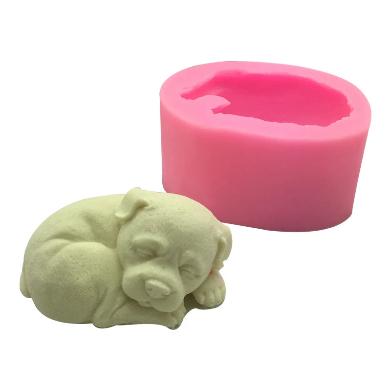 Z-1515 Cake Chocolate Candy Moulds Cookies Pastry Biscuits Mould Decorating Baking Tools Pug Dog Cake Silicone Mold Fondant