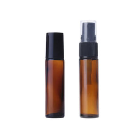 Wholesale Spray Bottle Cosmetic Packaging 10ml Brown Amber Perfume Glass Spray Essential Oil Bottle