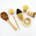 Wholesale 100% Natural Degradable Sponge Wood Handle Eco Friendly Reusable Scrubbing Pot Dish Brush Cleaning
