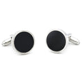 Best Selling Stock Round Black Enamel Classic Cufflinks for Men