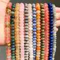 Wholesale Indian Agates/Rose Quartz/Lapis Lazuli Rondelle Spacer Stone Beads for Jewelry Making DIY