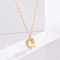 Fashion I Love You Necklace 100 Languages Necklace Titanium Steel Clavicle Chain Gold Moon Pendant Necklace