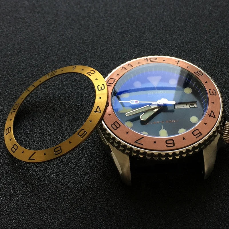 For SKX007 Replacement Parts Sloped Steel Bezel Insert 38*30.6mm Wristwatch Tools & Parts