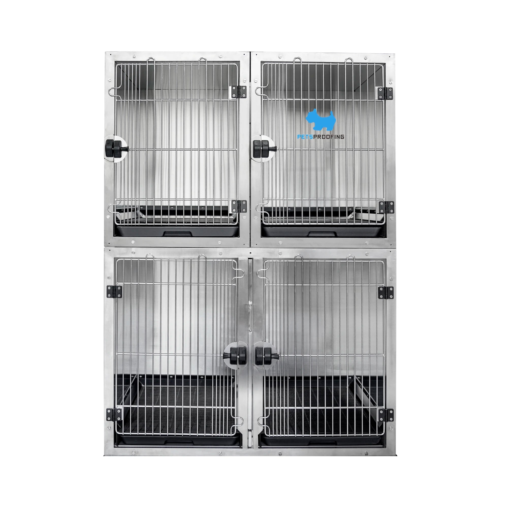 Petsproofing Professional Puppy Cage Large Dog Kennel Pet Dog Cages Modular Crates Cat Dog Cage 4 Wheels