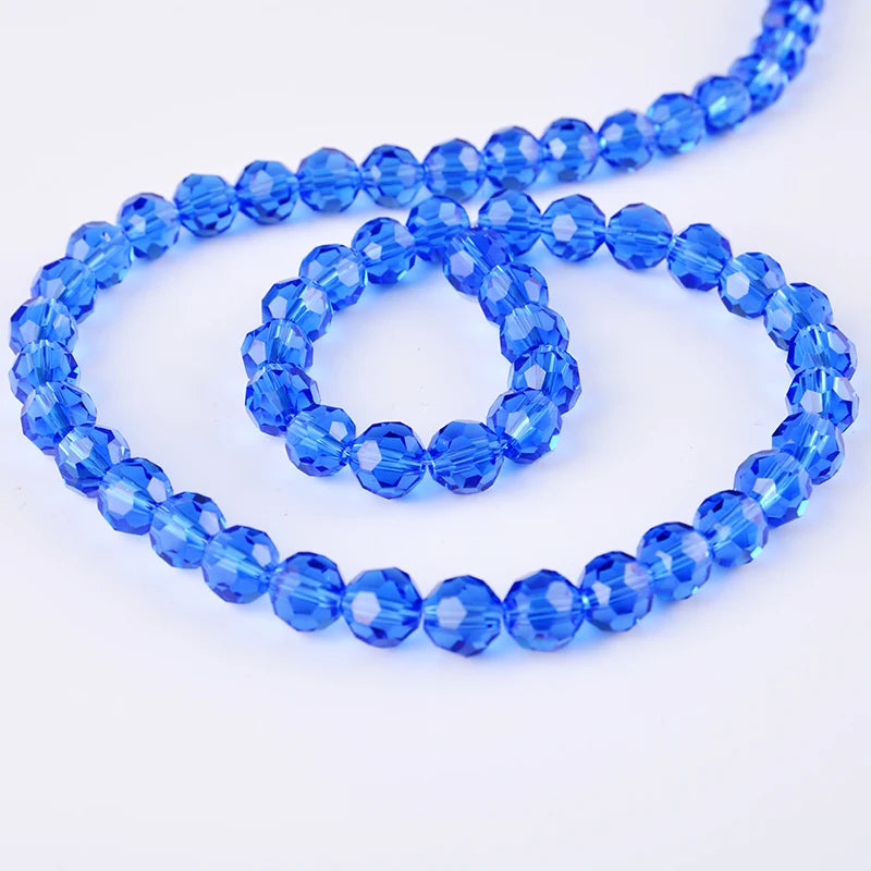 8mm 32 Facetes Round Football Crystal Glass Beads for Jewelry Making