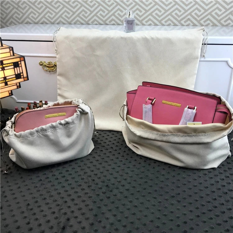 Fabric Drawstring Dust Bag Velvet Dust Bag for Handbag Dust Cover Customize Recycle Large Suede Custom Screen Printing Accept FN