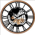 INFINITY TIME 30 Inch Large Whitewash Real Moving Gears Wooden Wall Clock Rustic Industrial Farmhouse Wood Clock for Living Room