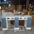 Kisen Nail Salon Funiture Double Seat Manicure Table Nail Station Furniture Manicure Table with Dust Collector