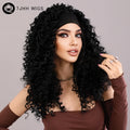 Curly Headband Wig 18 Inch Black Deep Wave Glueless Kinky Curly Wigs for Black Women Natural Hairline Synthetic Water Wave Hair